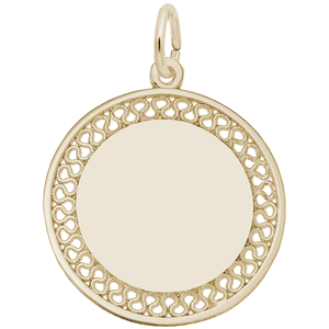 Filigree Disc Charm - 10K Gold
