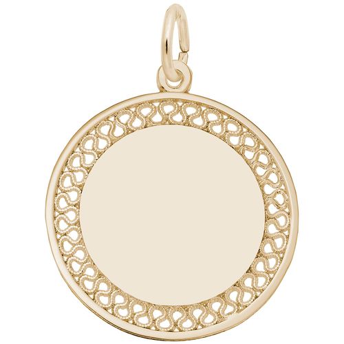 Filigree Disc Charm - 14K Gold