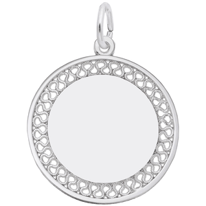 Filigree Disc Charm - Sterling Silver