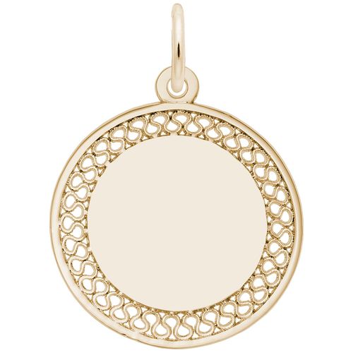 Filigree Disc Small Charm - Gold Plated - 10-8468-gp