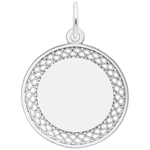 Filigree Disc Small Charm - Sterling Silver - 10-8468-s