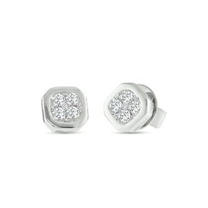 Firenze Octagon Half Diamond Studs