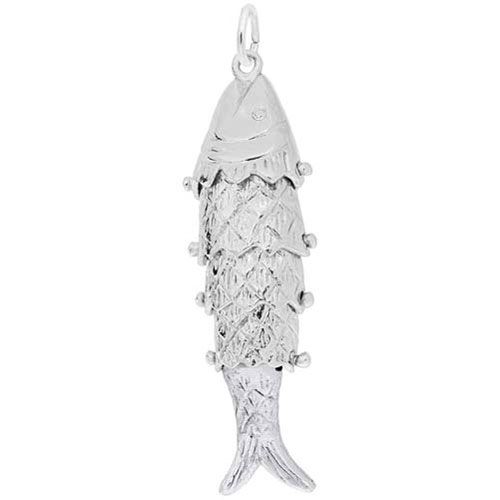 Fish Charm 14K While Gold - 10-1537-0-14KW