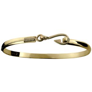 Fish Hook Bracelet - 14K Yellow Gold 4mm 6.0 Inch