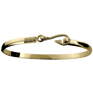 Fish Hook Bracelet - 14K Yellow Gold 4mm 7.0 Inch