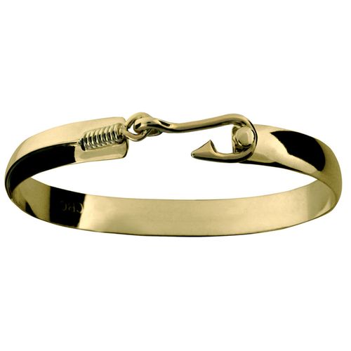 Fish Hook Bracelet - 14K Yellow Gold 8mm 7.5 Inch