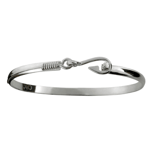 Fish Hook Bracelet - Sterling Silver 4mm 6.0 Inch