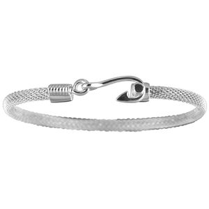 Ss 4mm Fish Hook Mesh Bracelet 6.5 Inch - S4MEFISH65