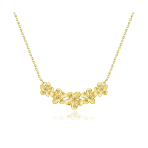 Five-Plumeria Diamond Necklace