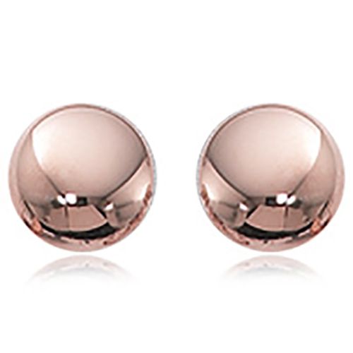 Flat Ball Stud Earrings - 14K Rose Gold - 1341R