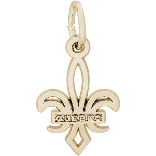 Fleur De Lye Quebec Charm - 10K Gold