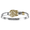 Flip Flop Hook Bracelet-Silver & 14K Yellow Gold 6mm 7.5 Inch