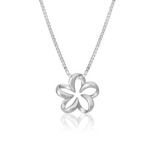 Floating Plumeria Pendant 13mm, Hawaiian Inspired Pendant, PCP-0046/ WG