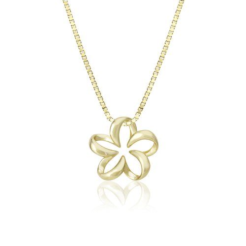 Floating Plumeria Pendant 13mm, Hawaiian Inspired  Pendant, PCP-0046/ YG