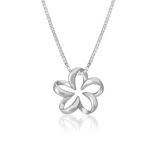 Floating Plumeria Pendant 15mm, Hawaiian Inspired Pendant, PCP-0047/ WG