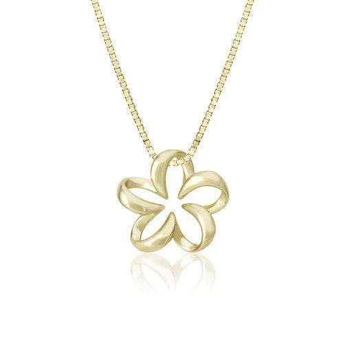 Floating Plumeria Pendant 15mm, Hawaiian Inspired  Pendant, PCP-0047/ YG