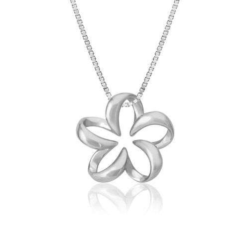 Floating Plumeria Pendant 18mm, Hawaiian Inspired Pendant, PCP-0048/ WG