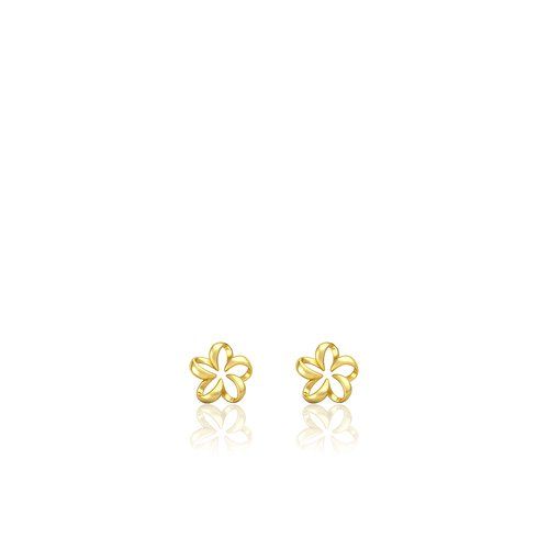 Floating Plumeria Stud Earrings 6mm, Hawaiian Inspired  Earrings, PCE-435-6