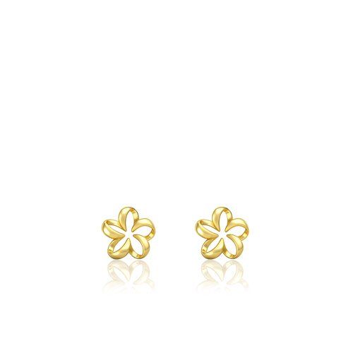 Floating Plumeria Stud Earrings 8mm, Hawaiian Inspired  Earrings, PCE-435-8