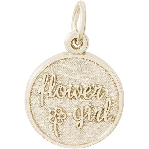 Flower Girl Disc Charm - 14K Gold - 10-1836-14kg