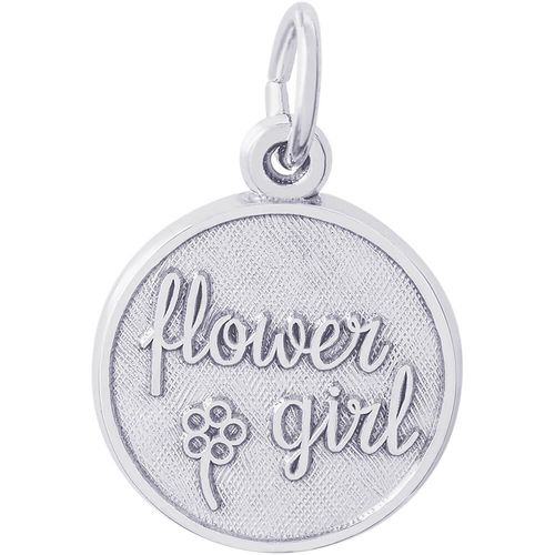 Flower Girl Disc Charm - Sterling Silver - 10-1836-s