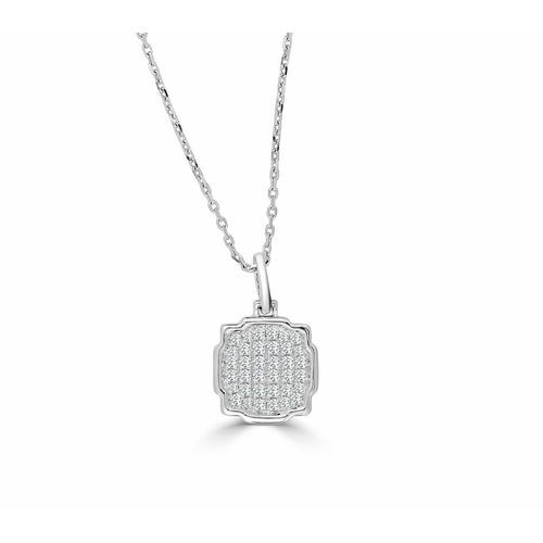 Frame Cushion Half Diamond Pendant