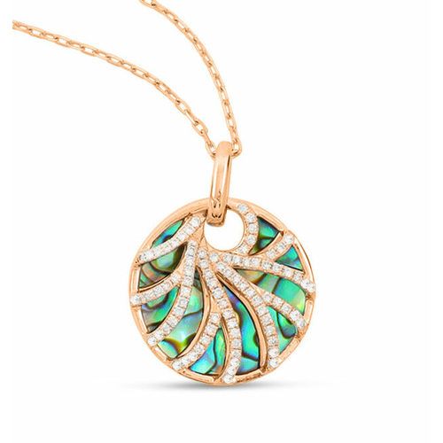 Frederic Sage Abalone and Diamond small round Venus Pendant