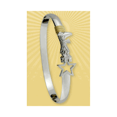 Fredericksburg Texas Destination Bracelet - Sterling Silver & 14K Gold 6mm Wide