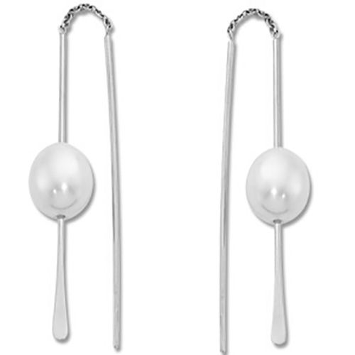 Freshwater Pearl Threader Earrings - Sterling Silver