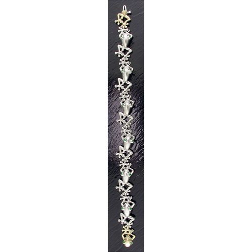 Frog Link Bracelet - Sterling Silver and 14K Gold  - SD-SGB230