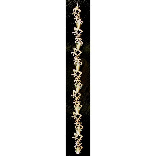 Frog with Tsavorite Eyes Bracelet - 14K Gold 7 Links  - SD-FGB815