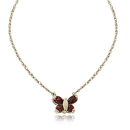 Garnet Pendant With Chain - 14K Yellow Gold - 80178GA16