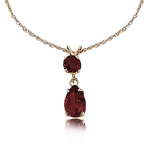 Garnet Pendant With Chain - 14K Yellow Gold - 80196GA16