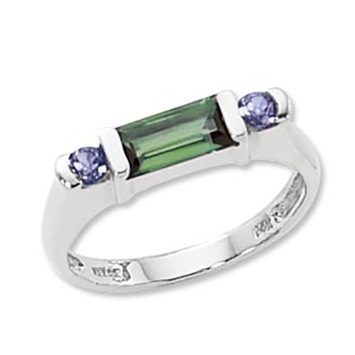 Garnet Tourmaline & Tanzanite Ring - 14K White Gold Size 7 - 70766GTTZWG