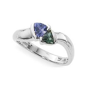 Garnet Tourmaline & Tanzanite Ring - 14K White Gold Size 7 - 70767GTTZWG