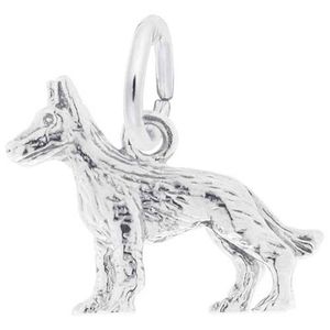German Shepherd Charm 14K While Gold - 10-286-0-14KW