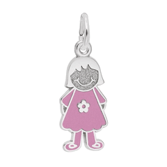 Girl W/dress & Flower- Charm