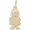 Girl With Dress And Flower Charm - Gold Plated - 10-8424