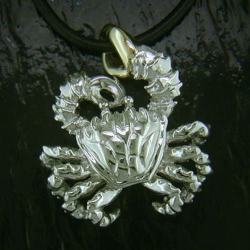 Golden Claw Crab Necklace - Sterling Silver and 14K Gold  - SD-SGN620-18