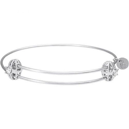 Graceful Bangle Bracelet - April Charm Bracelet  - Sterling Silver  - 20-518-4-SS