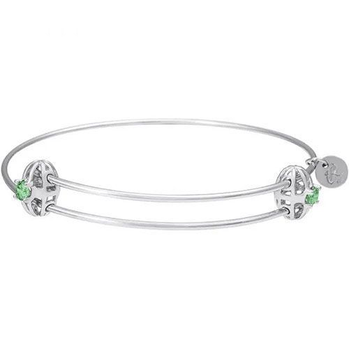 Graceful Bangle Bracelet - August Charm Bracelet  - Sterling Silver  - 20-518-8-SS