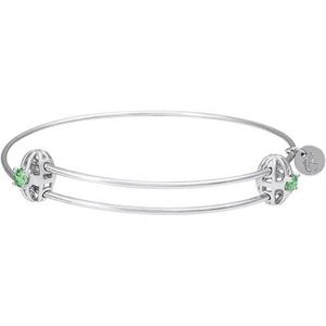 Graceful Bangle Bracelet - August Charm Bracelet  - Sterling Silver  - 20-518-8-SS