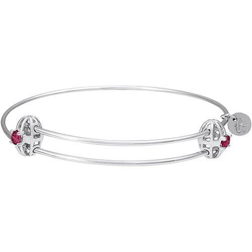 Graceful Bangle Bracelet - January Charm Bracelet  - Sterling Silver  - 20-518-1-SS