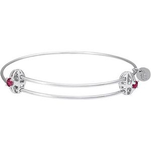 Graceful Bangle Bracelet - January Charm Bracelet  - Sterling Silver  - 20-518-1-SS
