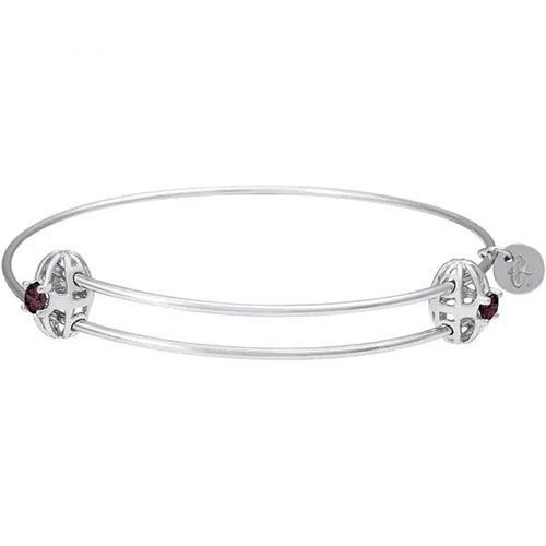 Graceful Bangle Bracelet - June Charm Bracelet  - Sterling Silver  - 20-518-6-SS