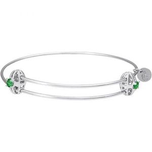 Graceful Bangle Bracelet - May Charm Bracelet  - Sterling Silver  - 20-518-5-SS