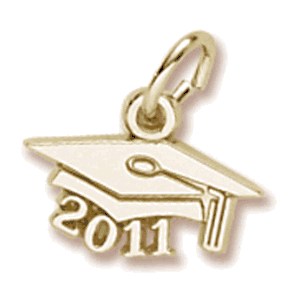 Grad Cap 2011 Charm - 10K Gold - 10-6741
