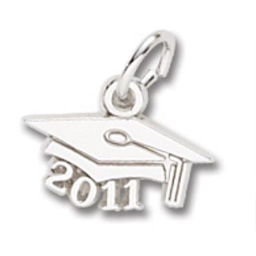 Grad Cap 2011 Charm - 14K White Gold - 10-6741