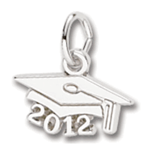 Grad Cap 2012 Charm - Sterling Silver - 10-6742