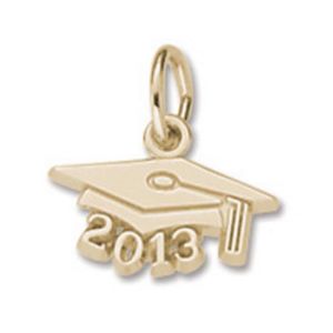 Grad Cap 2013 Charm - 14K Gold - 10-6743